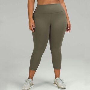 Lululemon | Wunder Train High Rise Crop 23" Khaki Green Size 10
